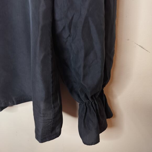 Vintage Express 100% Silk Ruffled Blouse Campagnie Internationale - Picture 5 of 7